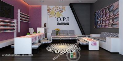Thiết kế nội thất hiện đại salon làm móng OPI